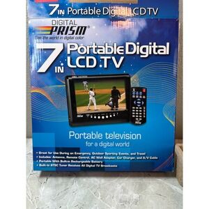 Digital Prism ATSC-710 7in Portable Digital LCD TV Black with Remote and Cables